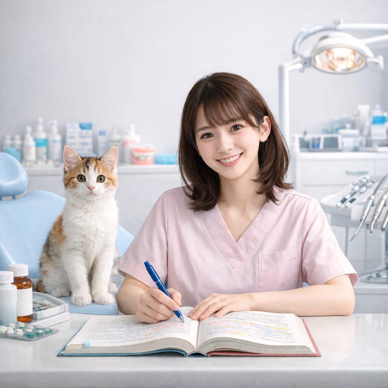 動物病院の明るい診察室